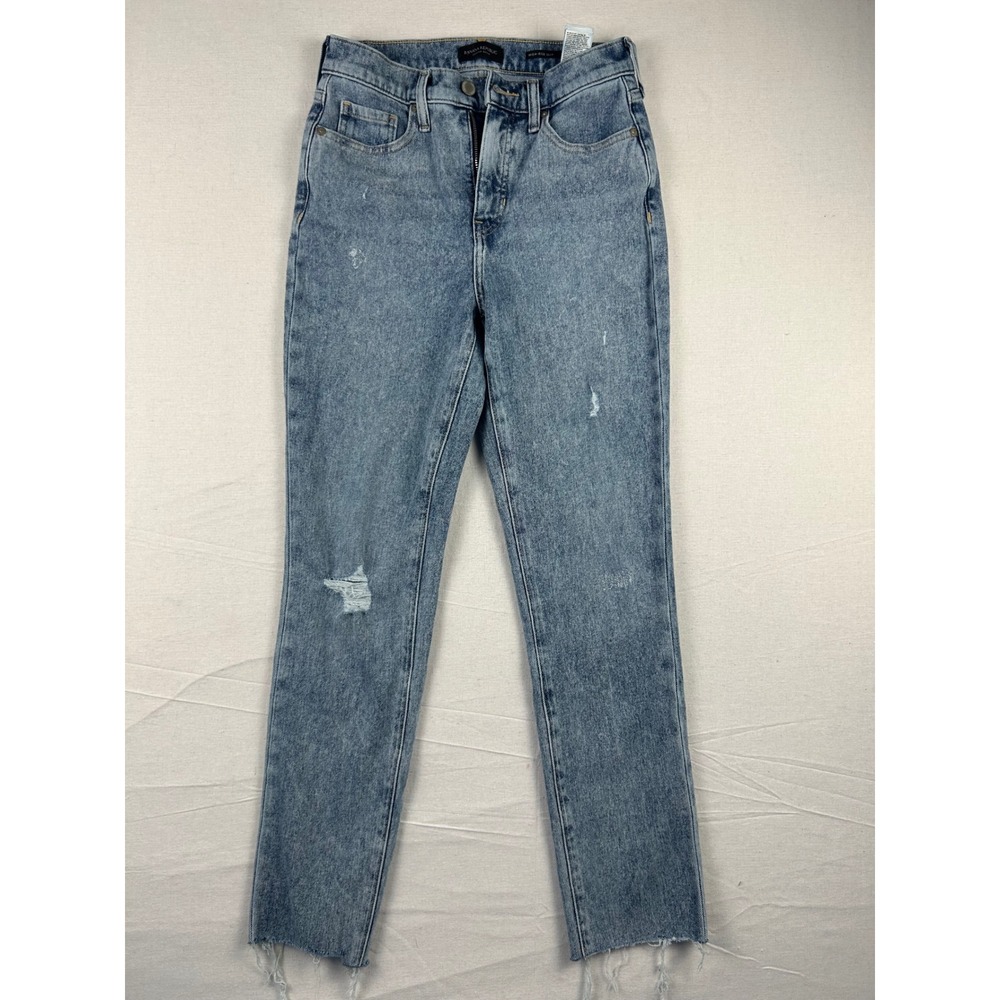 Banana Republic High-Rise Slim Rip Ankle Jeans Light Wash 26 S/746761-00